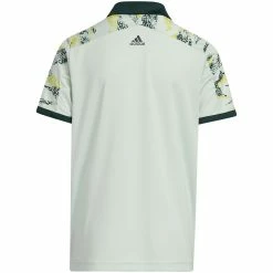 Adidas 2022 Boys Print Colorblock Polo -Cheap Golf Apparel Store adidas 2022 boys print colorblock polo linen green back itempicture