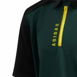 Adidas 2022 Boys Zip Golf Polo -Cheap Golf Apparel Store adidas 2022 boys zip golf polo shadow green detail itempicture