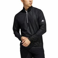 Adidas 2022 Deboss Quarter Zip Pullover -Cheap Golf Apparel Store adidas 2022 deboss quarter zip pullover black back itempicture