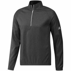 Adidas 2022 Deboss Quarter Zip Pullover -Cheap Golf Apparel Store adidas 2022 deboss quarter zip pullover black itempicture