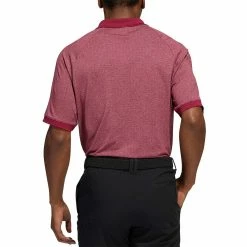 Adidas Moss Stitch Jacquard Polo -Cheap Golf Apparel Store adidas 2022 moss stitch jacquard polo legacy burgundy back itempicture