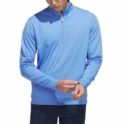 Adidas Elevated Quarter Zip Pullover -Cheap Golf Apparel Store adidas 2023 elevated quarter zip pullover blue fusion itempicture