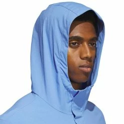 Adidas Ripstop Quarter Zip Hoodie -Cheap Golf Apparel Store adidas 2023 ripstop quarter zip hoodie blue fusion detail2 itempicture