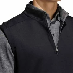 Adidas Club Quarter Zip Vest -Cheap Golf Apparel Store adidas club quarter zip vest black detail itempicture