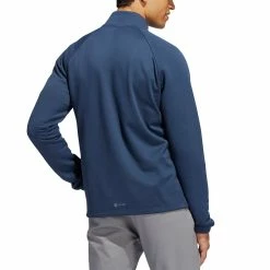 Adidas Fleece Quarter Zip Pullover -Cheap Golf Apparel Store adidas fw22 fleece quarter zip pullover crew navy back itempicture