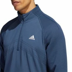 Adidas Fleece Quarter Zip Pullover -Cheap Golf Apparel Store adidas fw22 fleece quarter zip pullover crew navy collar detail itempicture