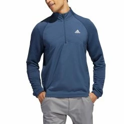 Adidas Fleece Quarter Zip Pullover -Cheap Golf Apparel Store adidas fw22 fleece quarter zip pullover crew navy front itempicture