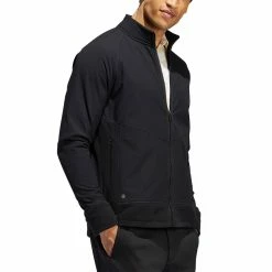 Adidas Statement Jacket -Cheap Golf Apparel Store adidas fw22 statement jacket black front itempicture