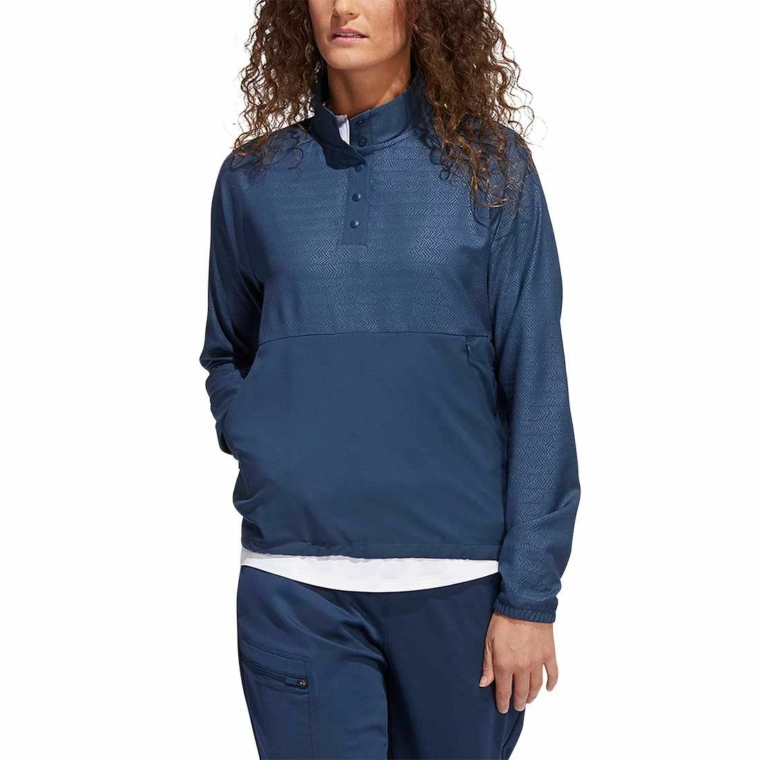 Adidas Women's Emboss Quarter-Snap Pullover 2 Adidas Women's Emboss Quarter-Snap Pullover - Image 2