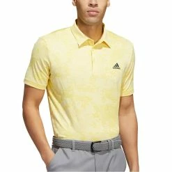 Adidas Jacquard Polo -Cheap Golf Apparel Store adidas jacquard polo almost yellow front irempicture