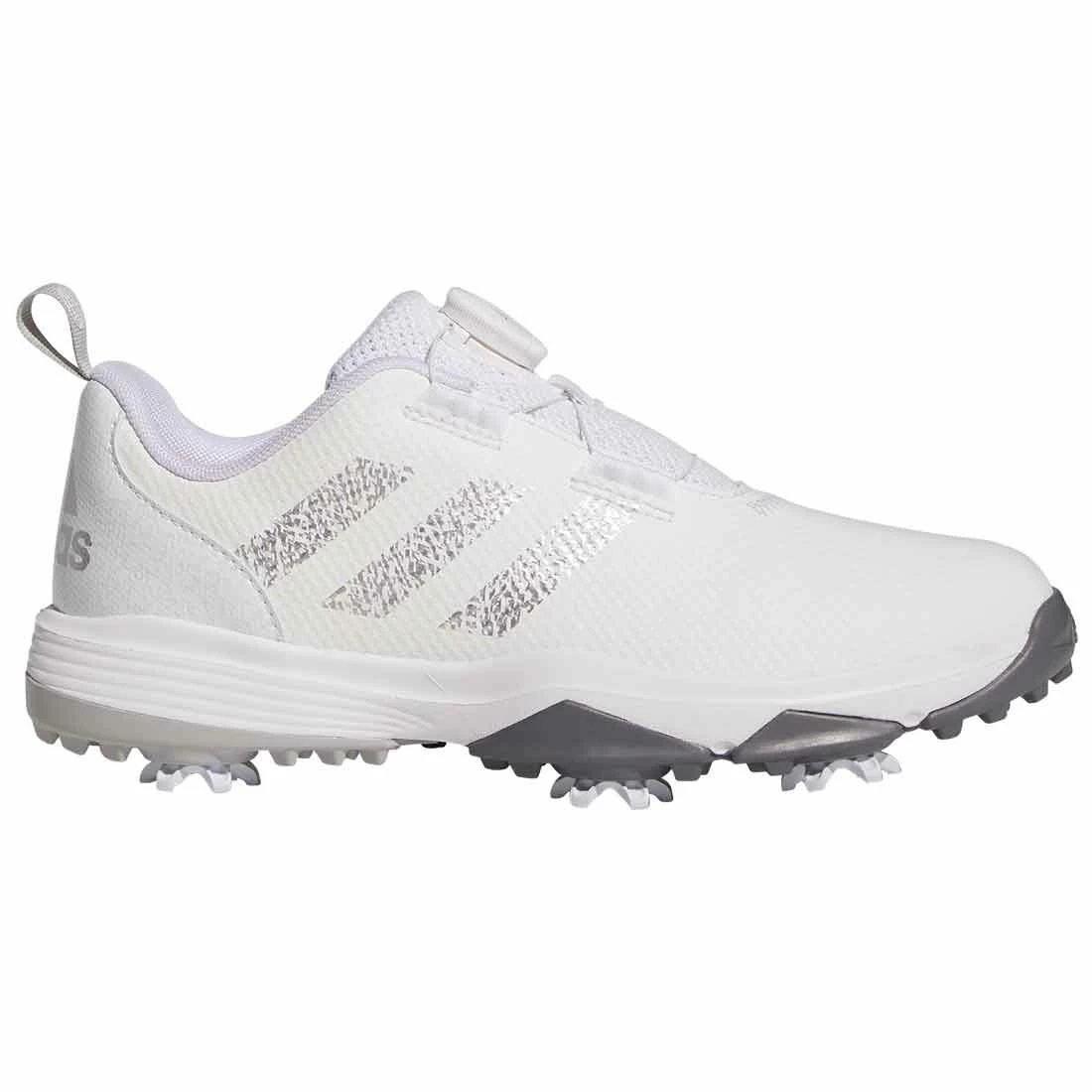 Adidas Juniors Codechaos 22 BOA Golf Shoes White/Silver/Grey Two 1 Adidas Juniors Codechaos 22 BOA Golf Shoes White/Silver/Grey Two