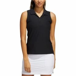 Adidas S21 Women's Go-To Sleeveless Polo 8 Adidas S21 Women's Go-To Sleeveless Polo -Cheap Golf Apparel Store adidas s21 womens go to sleeveless polo black model itempicture