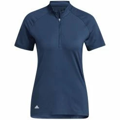 Adidas Women's Short Sleeve Mock Neck Polo -Cheap Golf Apparel Store adidas ss22 womens short sleeve mock neck polo crew navy itempicture