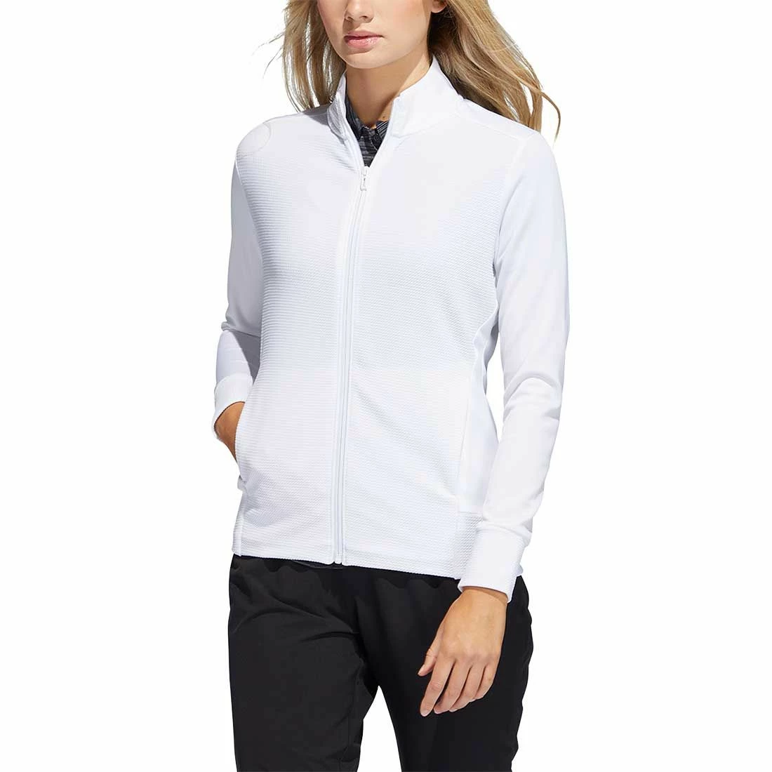 Adidas Women's Textured Full Zip Jacket 2 Adidas Women's Textured Full Zip Jacket - Image 2