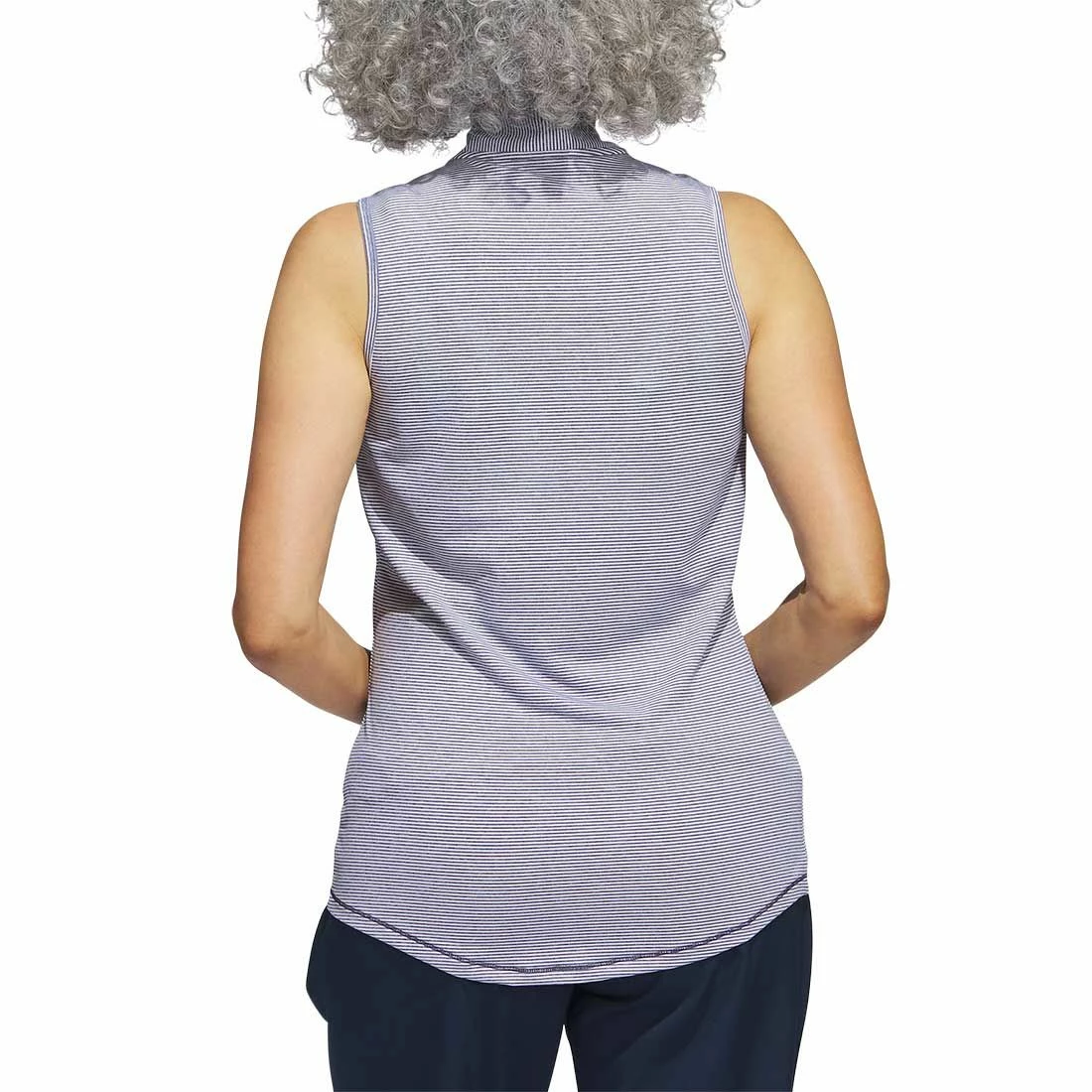 Adidas Women's Two Color Ottoman Sleeveless Polo 5 Adidas Women's Two Color Ottoman Sleeveless Polo - Image 5