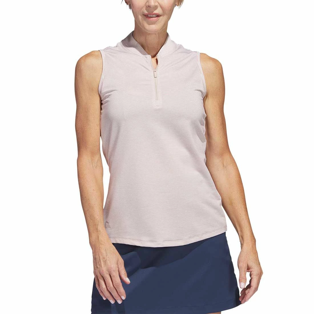 Adidas Women's Two Color Ottoman Sleeveless Polo 3 Adidas Women's Two Color Ottoman Sleeveless Polo - Image 3