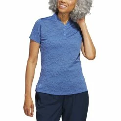 Adidas Women's Jacquard Polo -Cheap Golf Apparel Store adidas ss23 womens jacquard polo blue fusion itempicture