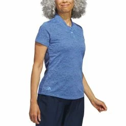 Adidas Women's Jacquard Polo -Cheap Golf Apparel Store adidas ss23 womens jacquard polo blue fusion side itempicture