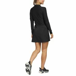 Adidas Women's Long Sleeve Golf Dress -Cheap Golf Apparel Store adidas ss23 womens long sleeve golf dress black back itempicture