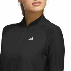 Adidas Women's Long Sleeve Golf Dress -Cheap Golf Apparel Store adidas ss23 womens long sleeve golf dress black detail2 itempicture