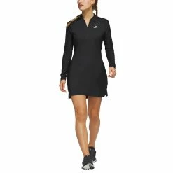 Adidas Women's Long Sleeve Golf Dress -Cheap Golf Apparel Store adidas ss23 womens long sleeve golf dress black itempicture