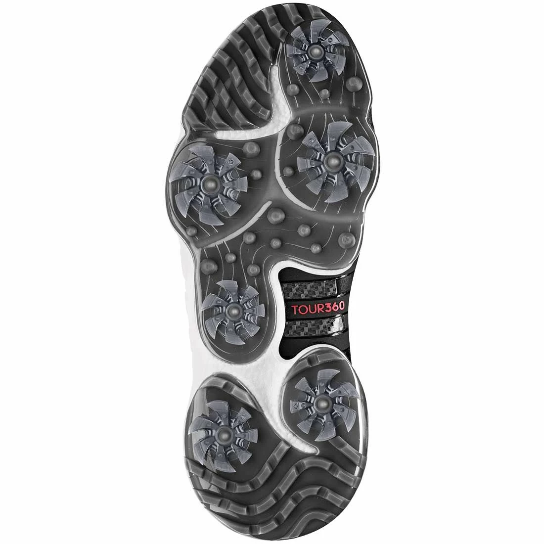 Adidas Tour360 Infinity Golf Shoes Black/Black/Red 2 Adidas Tour360 Infinity Golf Shoes Black/Black/Red - Image 2
