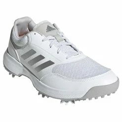 Adidas Women's Tech Response Golf Shoes White/Silver/Grey Two -Cheap Golf Apparel Store adidas womens tech response golf shoes white silver grey two front