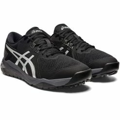 Asics Gel-Course Glide Golf Shoes Black/Carrier Grey -Cheap Golf Apparel Store asics gel course glide golf shoes black carrier grey front itempicture