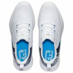 FootJoy Fuel Sport Golf Shoes White/Blue -Cheap Golf Apparel Store footjoy fuel sport golf shoes white blue 55454 top itempicture