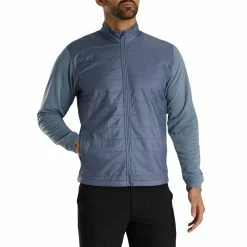 FootJoy Full Zip Hybrid Jacket -Cheap Golf Apparel Store footjoy full zip hybrid jacket slate heather front itempicture