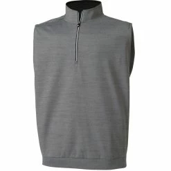FootJoy Half Zip Pullover Vest -Cheap Golf Apparel Store footjoy half zip pullover vest heather charcoal hero itempicture