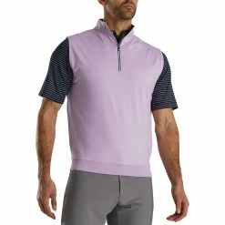 FootJoy Half Zip Pullover Vest -Cheap Golf Apparel Store footjoy half zip pullover vest lavender front itempicture