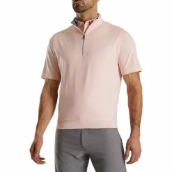 FootJoy Half Zip Pullover Vest -Cheap Golf Apparel Store footjoy half zip pullover vest quartz pink front itempicture