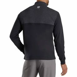 FootJoy Heather Yoke Half Zip Pullover 16 FootJoy Heather Yoke Half Zip Pullover -Cheap Golf Apparel Store footjoy heather yoke half zip pullover black back itempicture