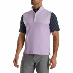 FootJoy Heather Yoke Half Zip Vest -Cheap Golf Apparel Store footjoy heather yoke half zip vest lavender front itempicture