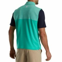 FootJoy Heather Yoke Half Zip Vest -Cheap Golf Apparel Store footjoy heather yoke half zip vest sea green back itempicture