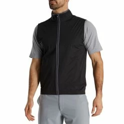 FootJoy HydroKnit Vest -Cheap Golf Apparel Store footjoy hydroknit vest black charcoal front itempicture