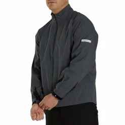 FootJoy HydroLite Rain Jacket -Cheap Golf Apparel Store footjoy hydrolite rain jacket charcoal black front itempicture