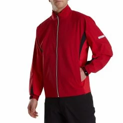 FootJoy HydroLite Rain Jacket -Cheap Golf Apparel Store footjoy hydrolite rain jacket red tonal front itempicture