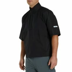 FootJoy HydroLite Short Sleeve Rain Shirt 9 FootJoy HydroLite Short Sleeve Rain Shirt -Cheap Golf Apparel Store footjoy hydrolite short sleeve rain shirt black front itempicture