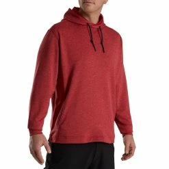 FootJoy Lightweight Hoodie 11 FootJoy Lightweight Hoodie -Cheap Golf Apparel Store footjoy lightweight hoodie heather crimson front itempicture