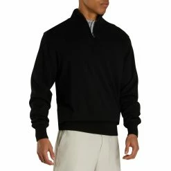 FootJoy Performance Lined Merino Sweater -Cheap Golf Apparel Store footjoy performance lined merino sweater black itempicture