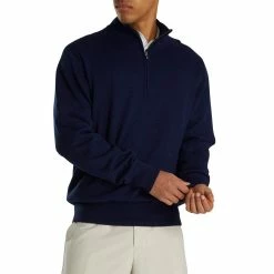 FootJoy Performance Lined Merino Sweater -Cheap Golf Apparel Store footjoy performance lined merino sweater navy itempicture