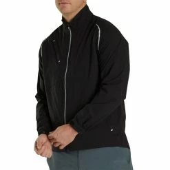 FootJoy Select LS Rain Jacket -Cheap Golf Apparel Store footjoy select ls rain jacket black front itempicture