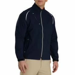 FootJoy Select LS Rain Jacket -Cheap Golf Apparel Store footjoy select ls rain jacket navy front itempicture