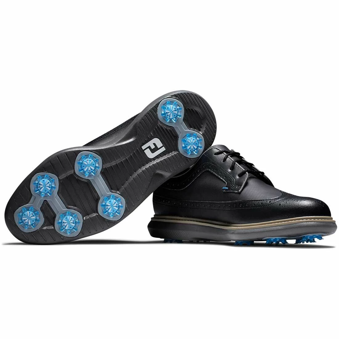 FootJoy Traditions Wing Tip Golf Shoes Black/Blue/Grey 5 FootJoy Traditions Wing Tip Golf Shoes Black/Blue/Grey - Image 5