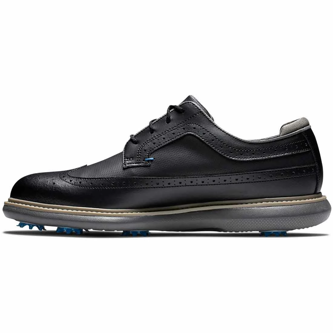 FootJoy Traditions Wing Tip Golf Shoes Black/Blue/Grey 3 FootJoy Traditions Wing Tip Golf Shoes Black/Blue/Grey - Image 3