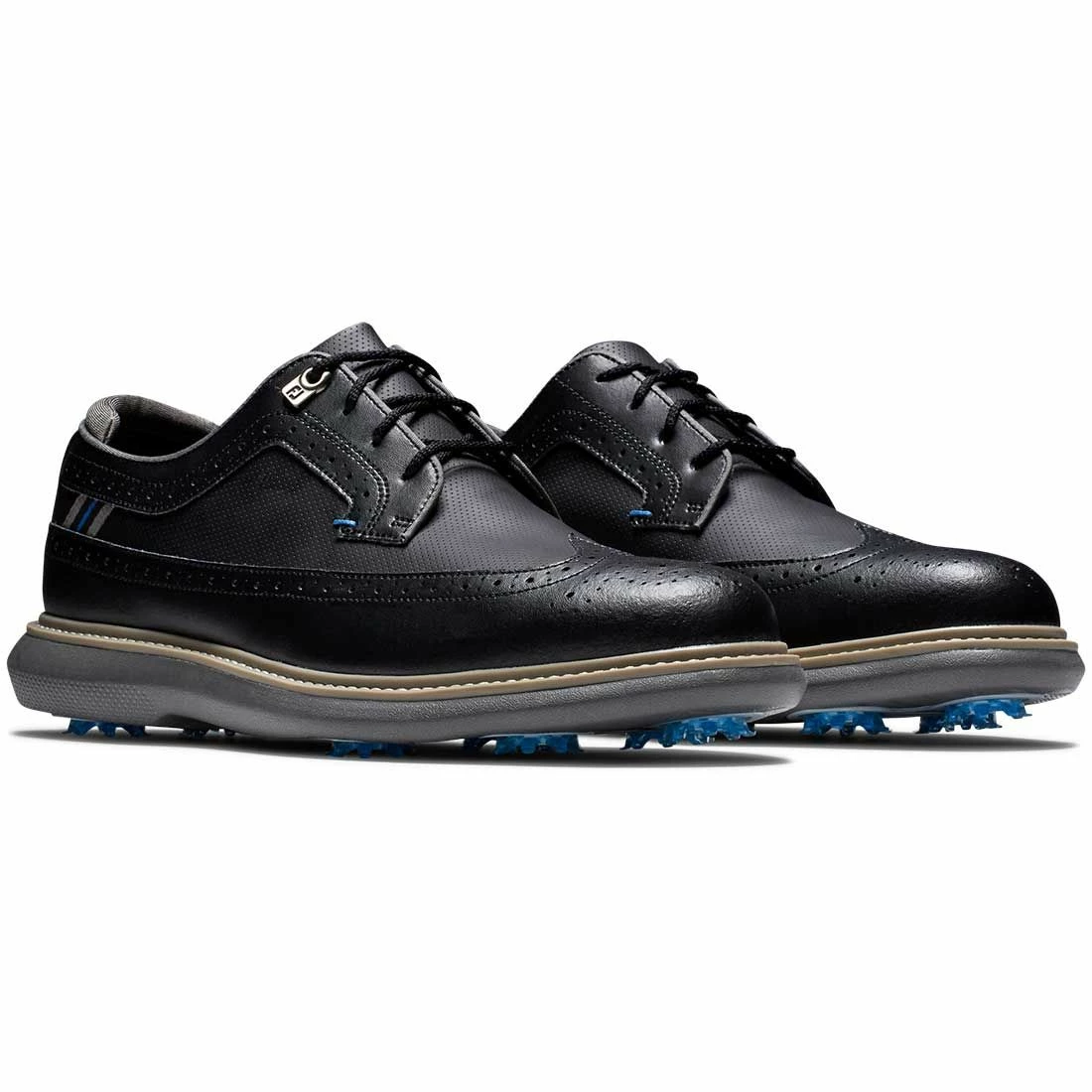 FootJoy Traditions Wing Tip Golf Shoes Black/Blue/Grey 4 FootJoy Traditions Wing Tip Golf Shoes Black/Blue/Grey - Image 4