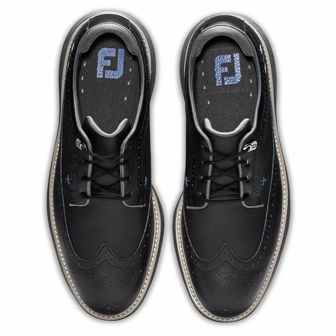 FootJoy Traditions Wing Tip Golf Shoes Black/Blue/Grey 7 FootJoy Traditions Wing Tip Golf Shoes Black/Blue/Grey - Image 7