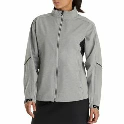 FootJoy Women's HydroLite Rain Jacket -Cheap Golf Apparel Store footjoy womens fj hydrolite rain jacket heather grey front itempicture 1
